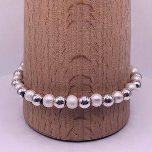 Silpada Vintage Sterling & Freshwater Pearl Toggle Bracelet